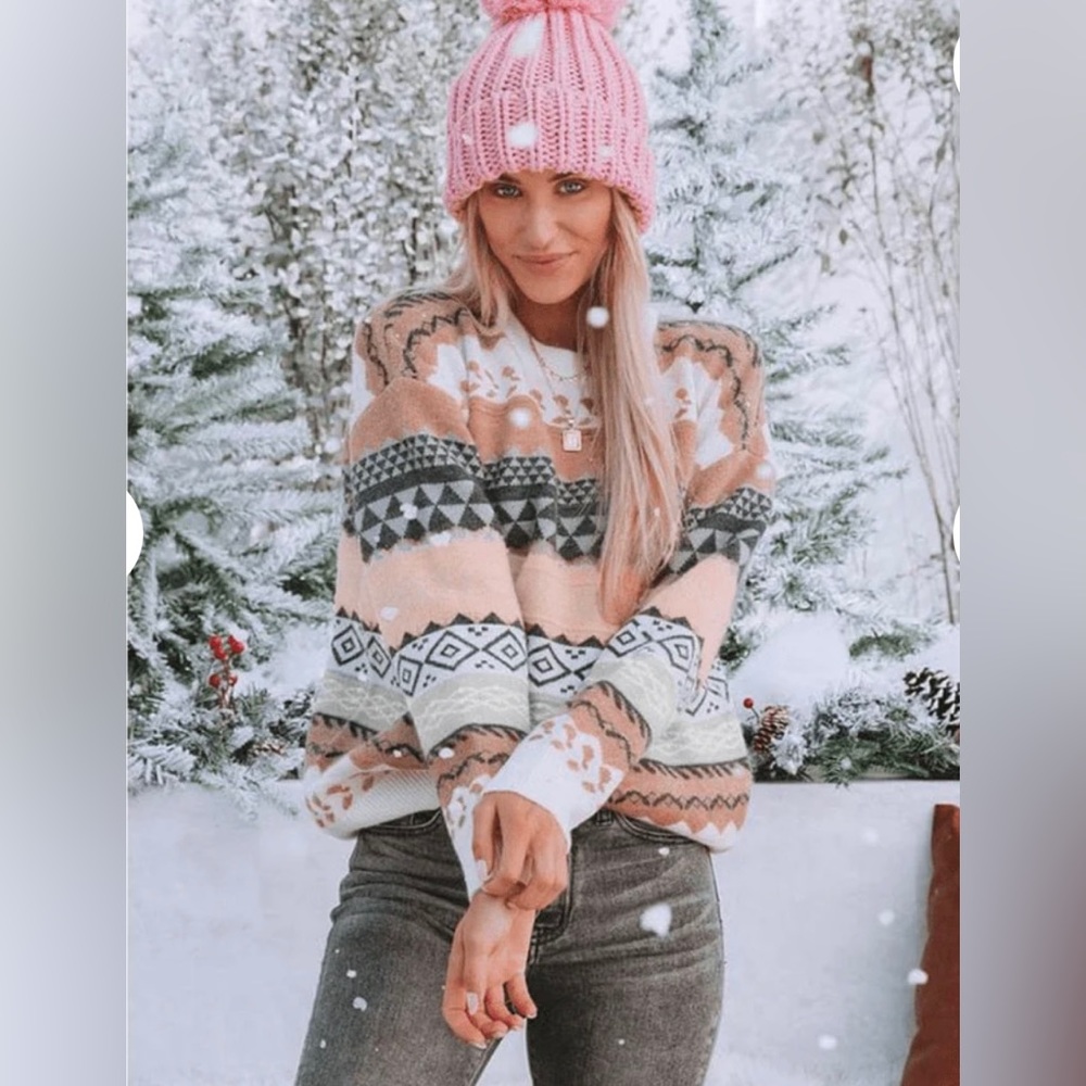 VICI FATE Aztec Boho Inspired Knit Pullover Sweater Small